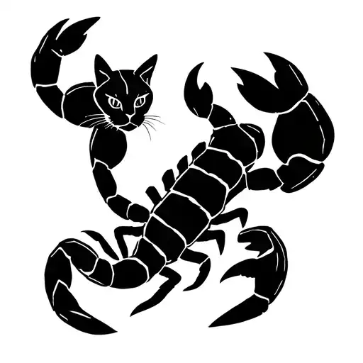 Scorpion And Cat Silhouette