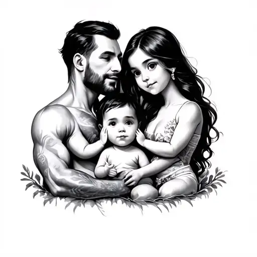 Daddy Defending And 3 Baby Girls