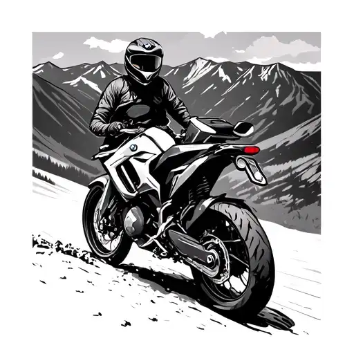 Bmw F800 Gs Motorcycle Riding Off Road In Mountain