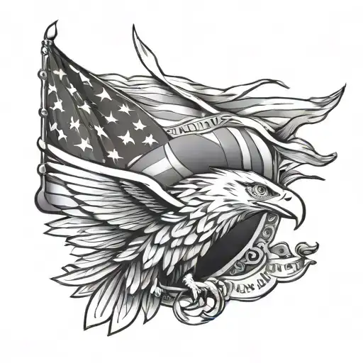 Eagle And Flag