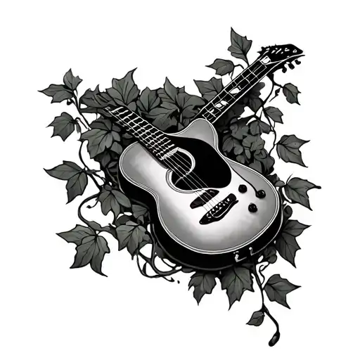 A Guitar Fret Board Within A Vine And Ivy With Vine Wrapped Around It