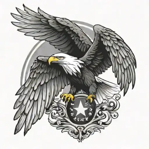 Eagle And Flag