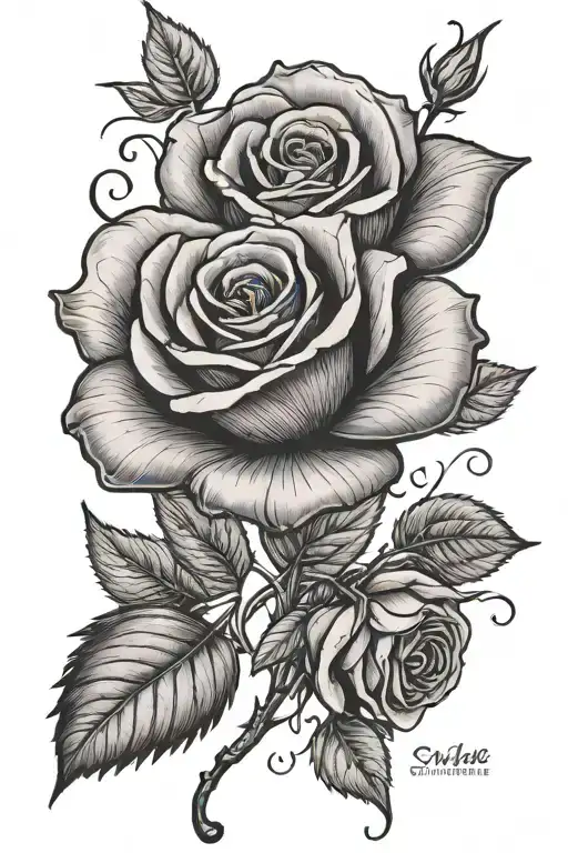 Rose Next To Name Written