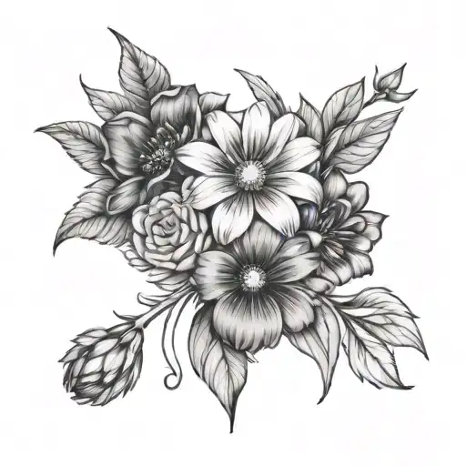 April And August Birth Flower Bouquet