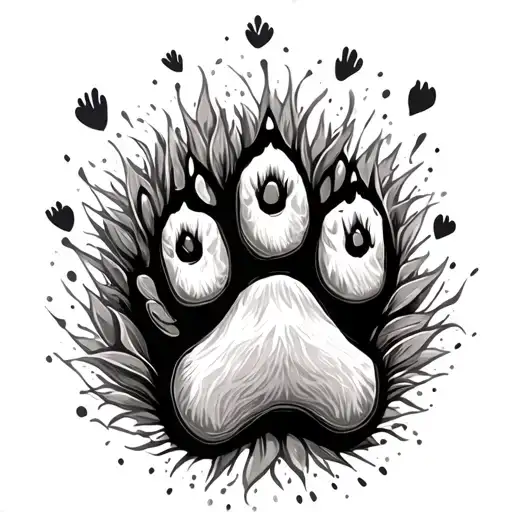 Dog Paw Print Surrounded