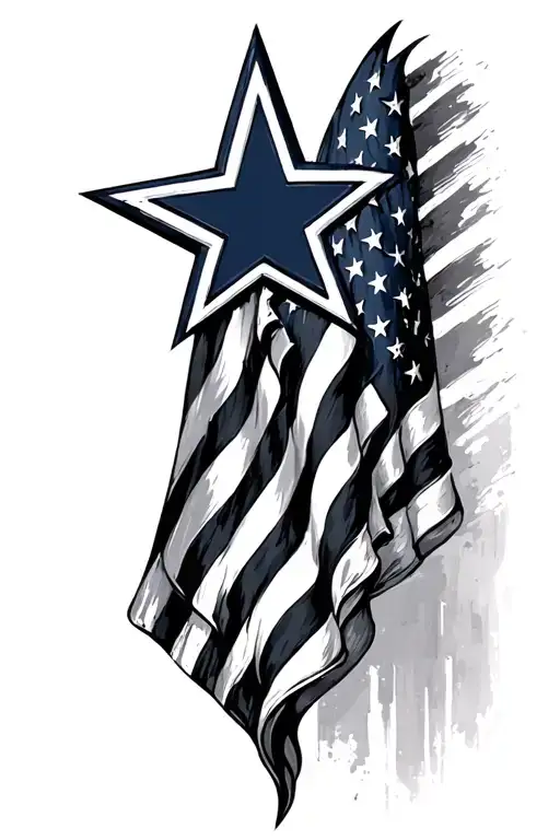 American Flag Dallas Cowboys Star Cross