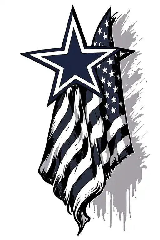 American Flag Dallas Cowboys Star Cross