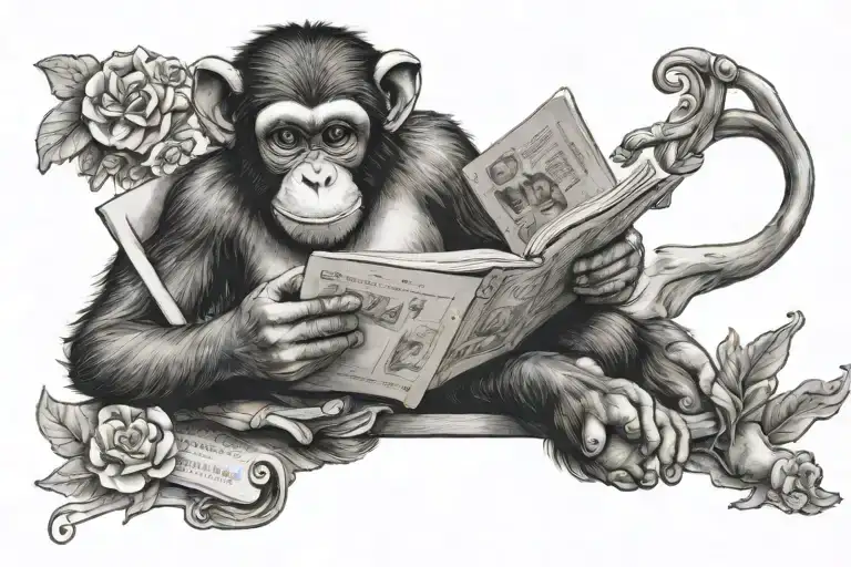 Monkey Reading To Milo