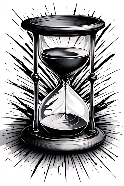 Hourglass With Thin Lines And Lines Background