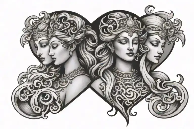 Three Godesses Symbol Integrated