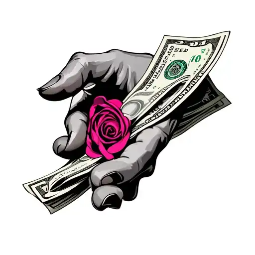 Pink In Hand With A Personalized That Has To Do With Money