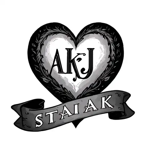Heart Shape With Word Akj Stasiak