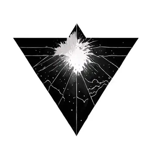 Volcano Black And White Geometric Representation