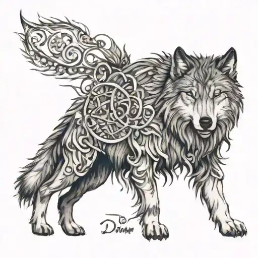 Wolf Line Work Da Vinci