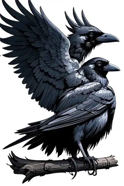 Crow With Wings