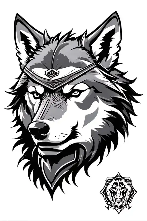 Gladiator And Wolf Head