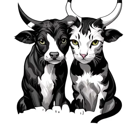 Cat And Bull Couple