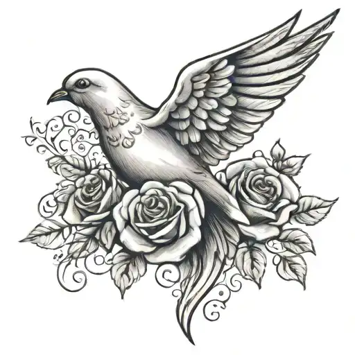 Dove And Roses