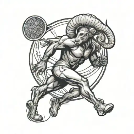 Aries Zodiac Sign And Tennis And Running And Chemistry
