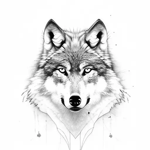 Wolf With Knife And Flowers