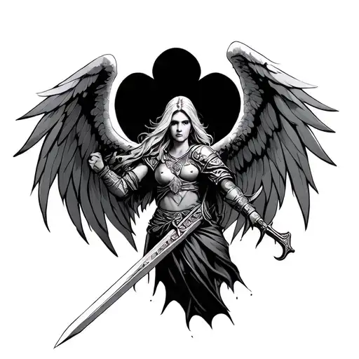 Warrior Angel Holding Sword