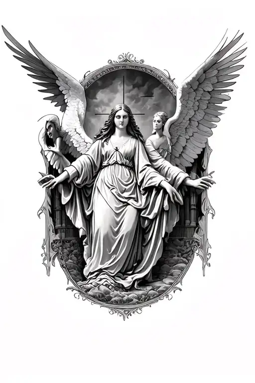 Angels And Gothic Cathedral