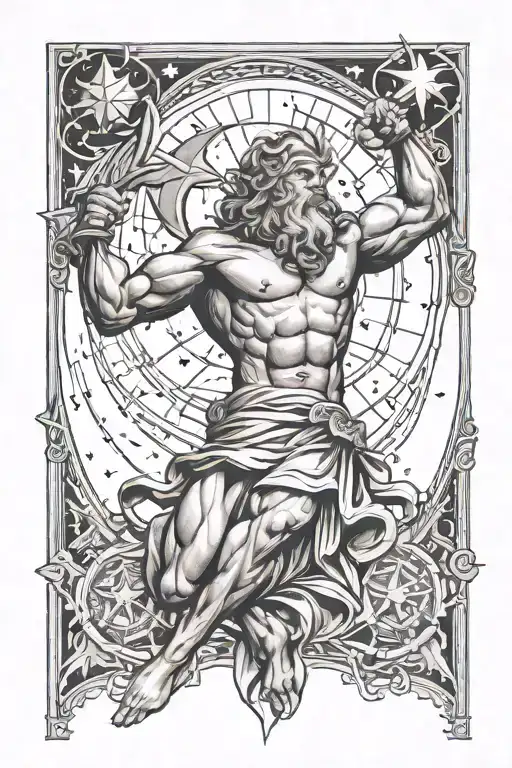 God Atlas Holding Up Stars