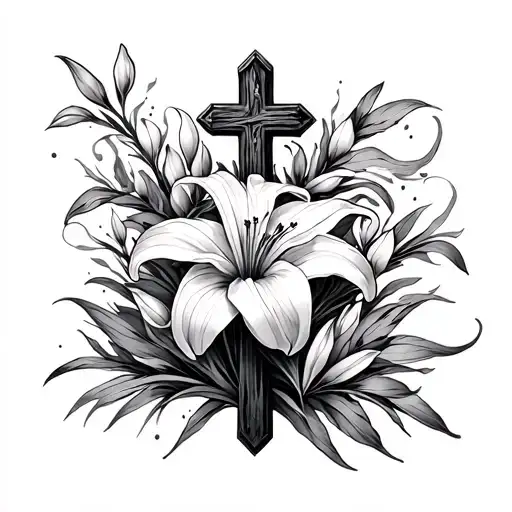Easter Cross And Lillie's Abstract Line Work