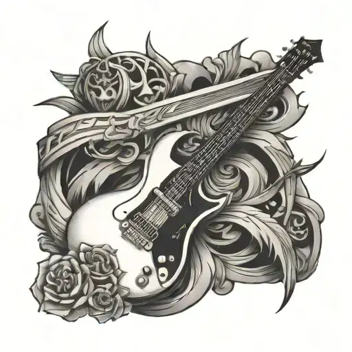 Sword And Guitar Surrounded