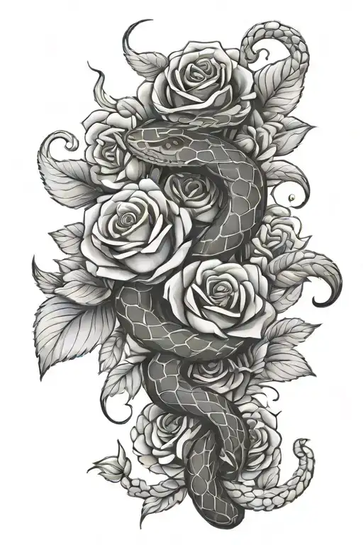Snake And Roses