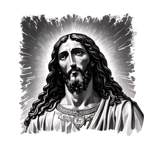 Tattoo In The Style Of Cybersihilism On The Forearm With Jesus