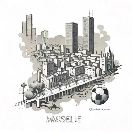 Incorporate The Marseille Skyline Into A Black And Grey Football Stadium