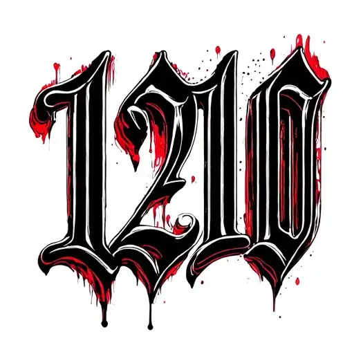1210 In Roman Numerals In Red Ink