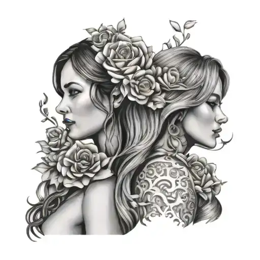 Mother Daughter Tattoo Design
