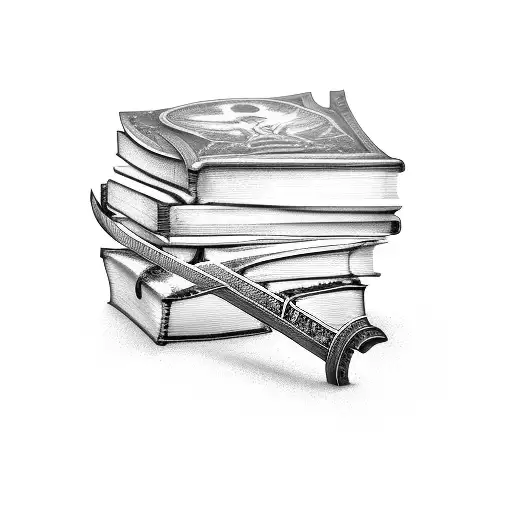 Sword Piercing Through Books