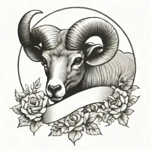 2-3 Inches Aries Minimal Tattoo Design