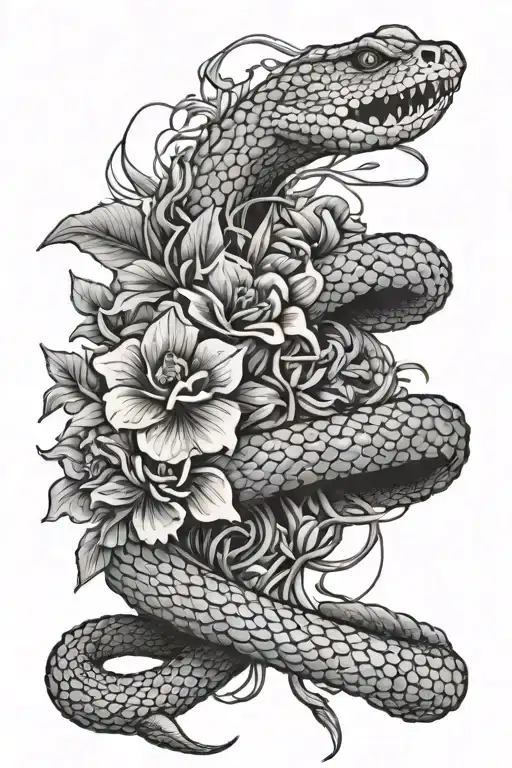 A Lot Of Flowers With Barb Wire Around Them And One Snake Hidden In The Flowers