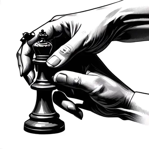 Women Hand And Chess Piece