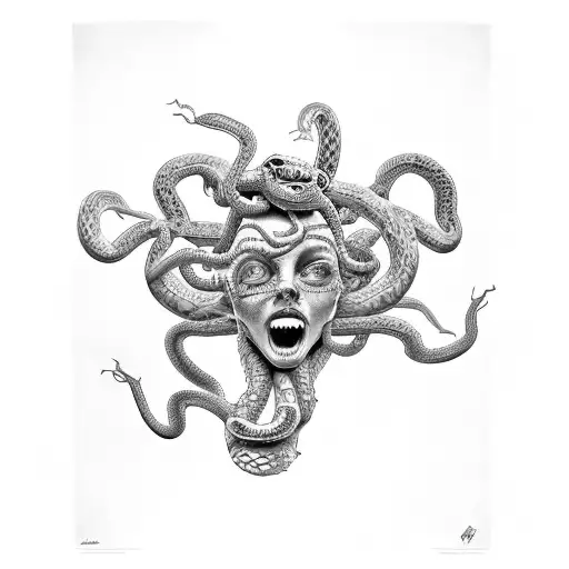 Medusa With Angry Snakes