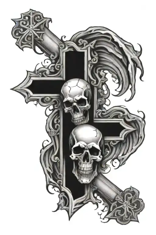 Skulls Christian Cross