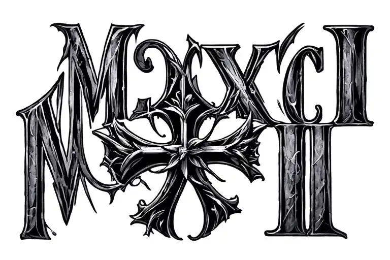 The Letters Mcmxciii Followed By A Black Christian Cross