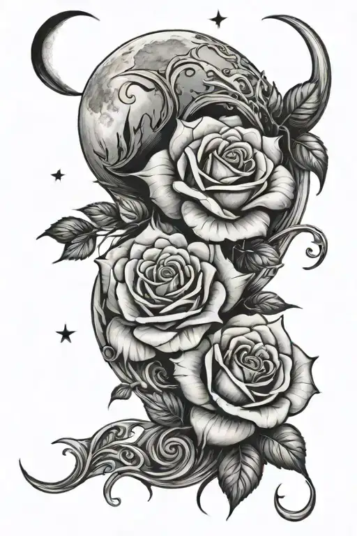 Moon And Roses