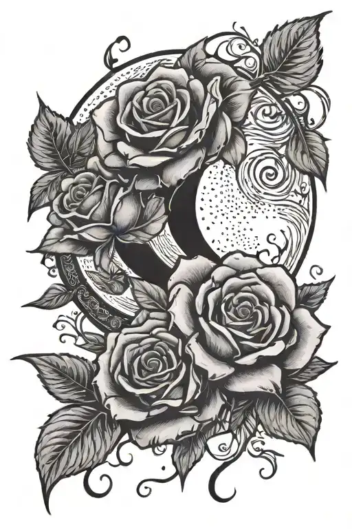 Moon And Roses