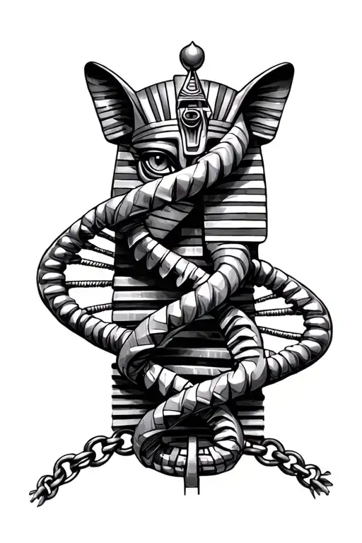 Dna Chain With Egyptian Motiff