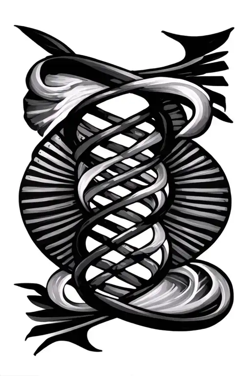 Dna Strand With Egyptian Motif