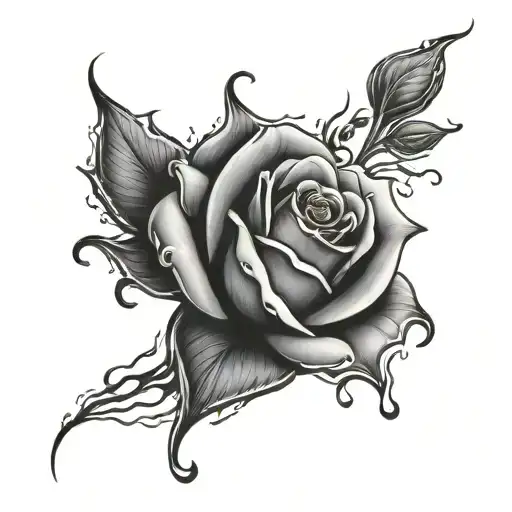 Rose Burning With Blood Dripping