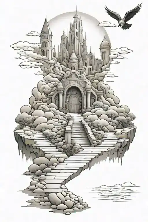 Path Way Leading Up To The Gates Of Heaven