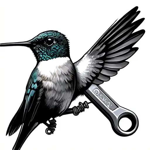 Pipe Wrench And Hummingbird