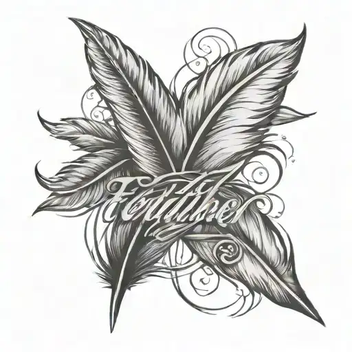 Lettering The Word Feather