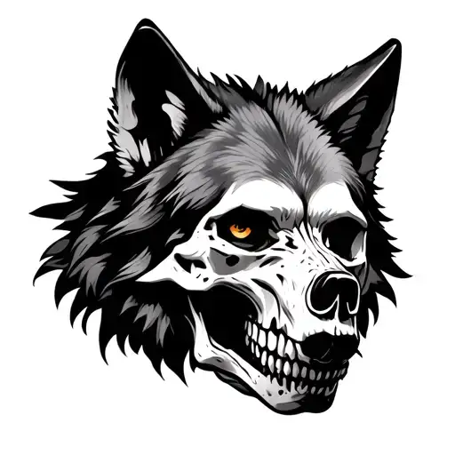 Skull And Wolf Face